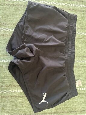 Puma Black Shorts with White Puma Logo
